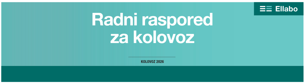 [obavijest] radni raspored u kolovozu 2026.